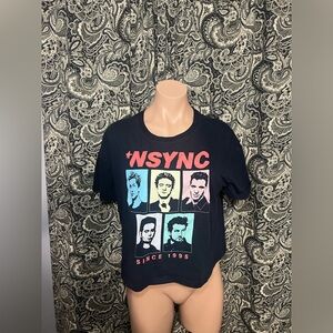NSYNC Crop-Top Shirt Black Tour Merch Size: L